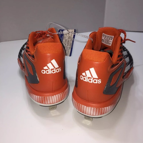 Adidas Cleats 11 Orange Baseball Shoes S84761 - Picture 2 of 4